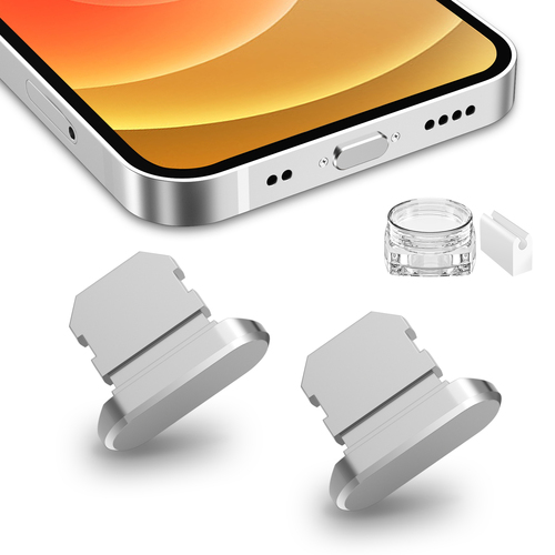 TITACUTE 2 Pack Anti Dust Plugs for iPhone 13 Pro Max Sliver