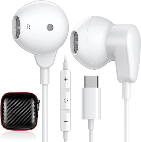 TITACUTE USB C Headphone for Galaxy S21 White