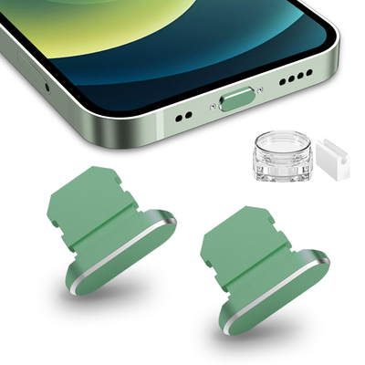 TITACUTE 2 Pack Anti Dust Plugs for iPhone 13 Pro Max Green