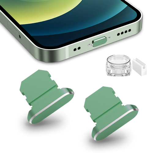 TITACUTE 2 Pack Anti Dust Plugs for iPhone 13 Pro Max Green