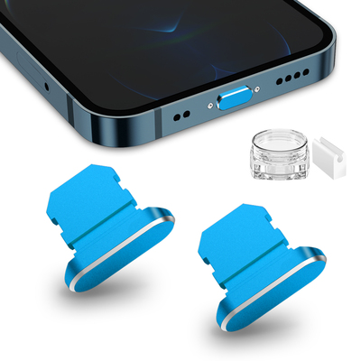 TITACUTE 2 Pack Anti Dust Plugs for iPhone 13 Pro Max Air Blue