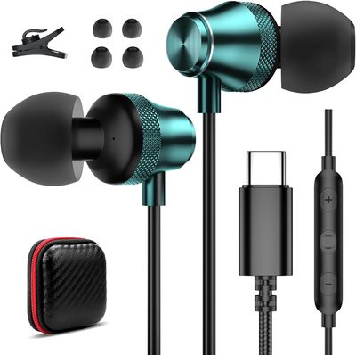 TITACUTE USB C Headphone for iPhone 15 Pro Max Noise Canceling Earphone Wired Earbuds
