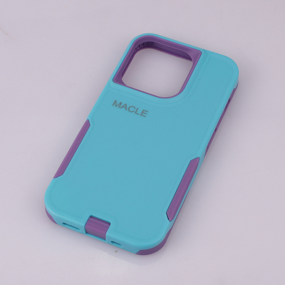 MACLE Heavy Duty Impact Resistant 3 Layer Design Protective Case Cover for iPhone 15 (Blue Purple)