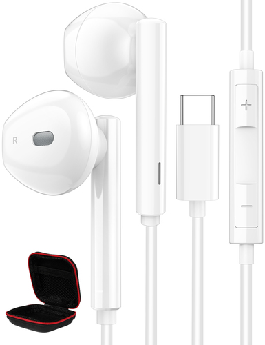TITACUTE USB C Headphones Digital USB Type C Earphones Noise Isolation Wired Earbuds