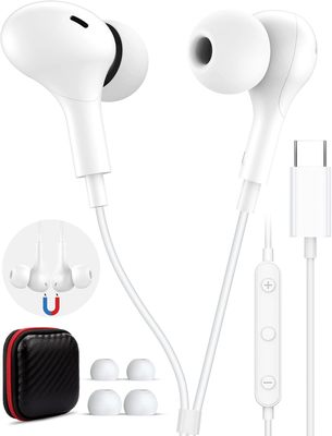TITACUTE USB C Headphone for iPhone 15 Pro Max Magnetic Wired Earbud